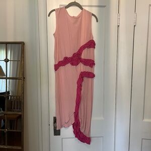 Marni pink ruffle midi maxi dress S